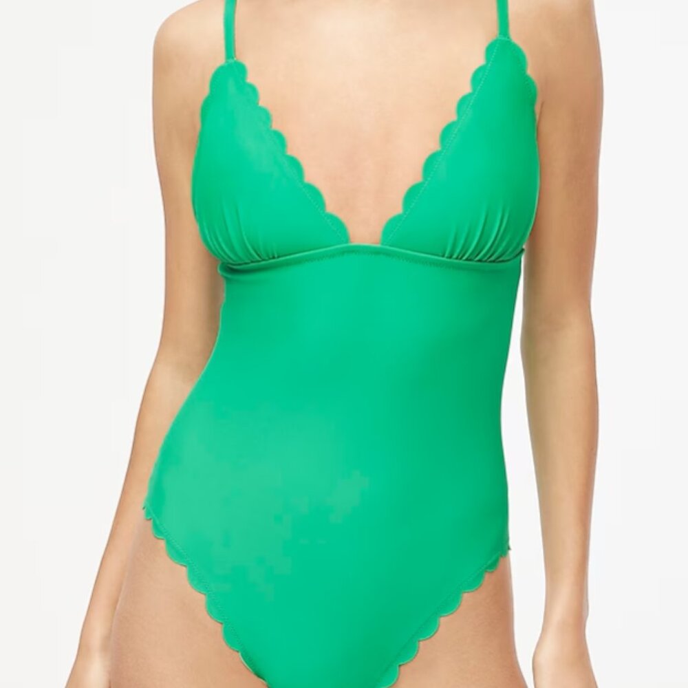 New J Crew scalloped one piece swimsuit Medium 8-10